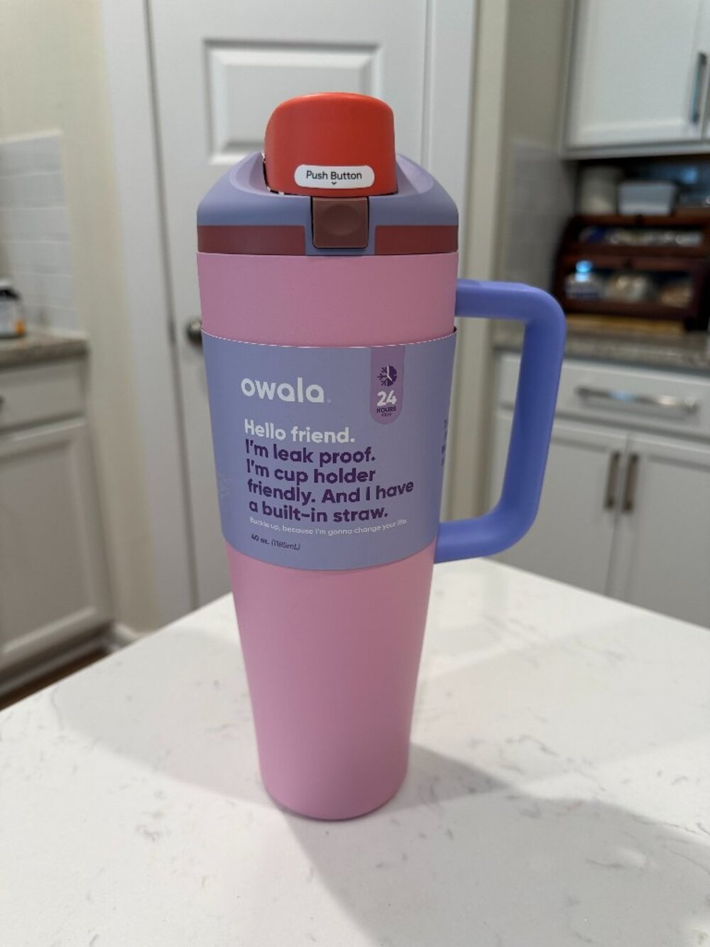 NWT Owala 40oz FreeSip Stainless Steel Tumbler - Kickflip Pink Purple